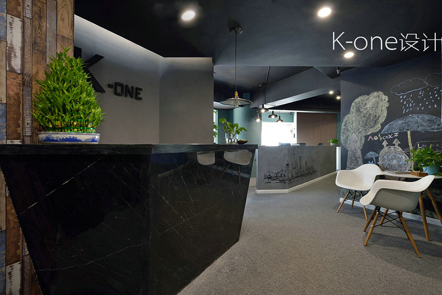 K-one設(shè)計公司前臺辦公室裝修