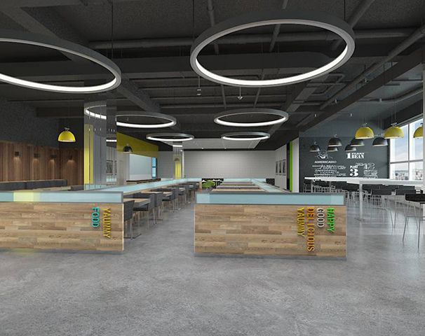 公司食堂裝修設(shè)計實(shí)景圖